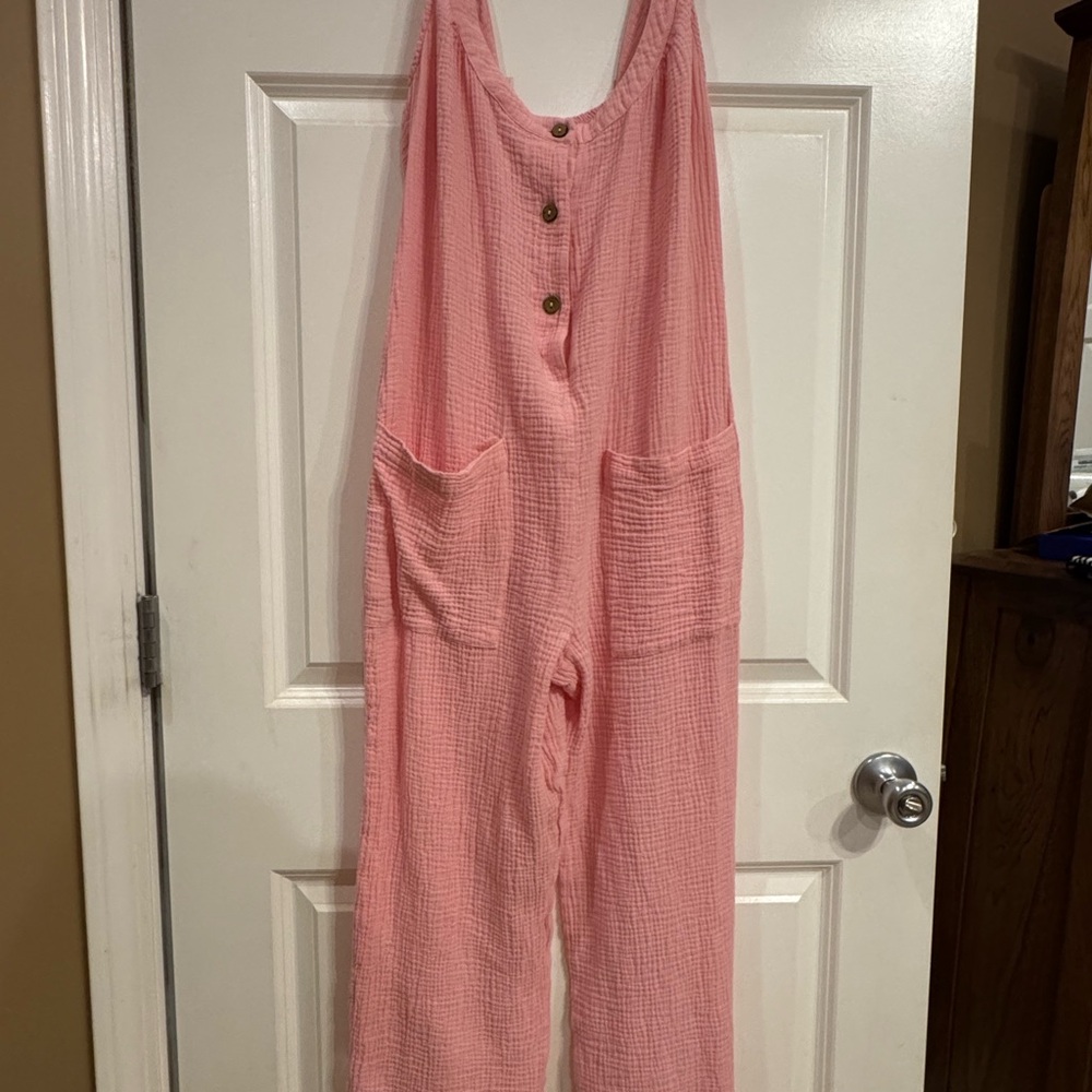 Pink Women's Jumpsuit overalls 100% cotton